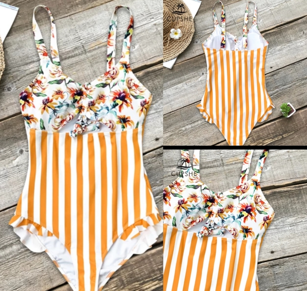 (6 US)CUPSHE FLORAL SWIMSUIT,M